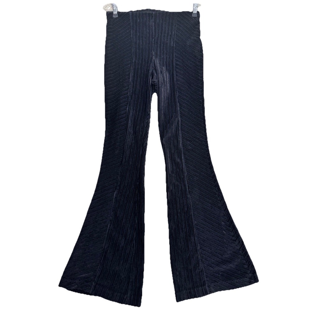 Free People Penny Pull-On Black Velvet Flared Pants Women's S Boho Festival Rock